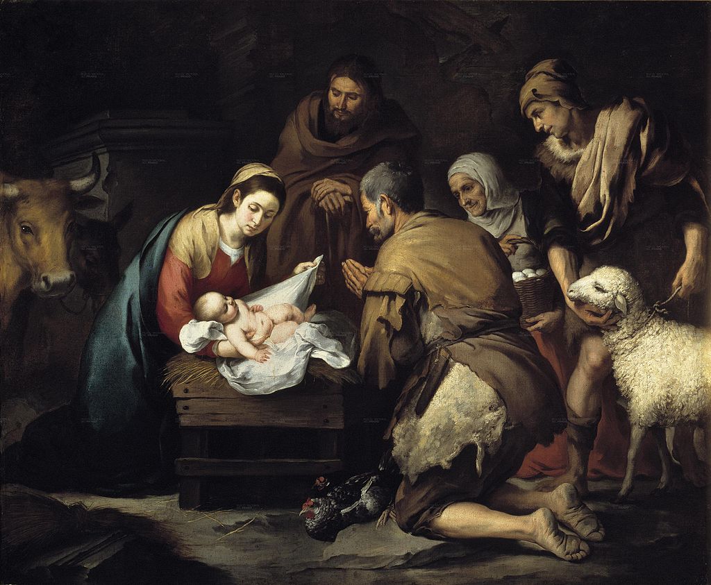 „Pokłon pasterzy” autorstwa Bartolomé Estebana Murilla (powst. w XVII w.), Madryt. Pokłon pasterzy autorstwa Bartolomé Estebana Murilla powst. w XVII w. Madryt