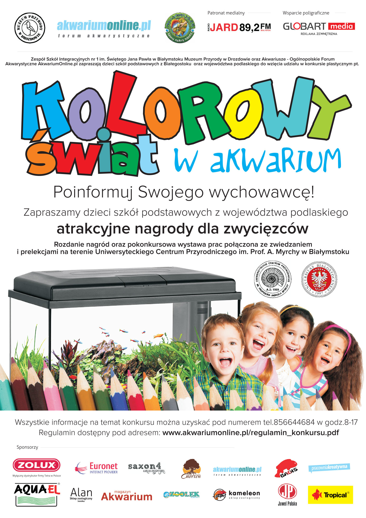 Kolorowy świat w akwarium - plakat konkursu konkurs akwa