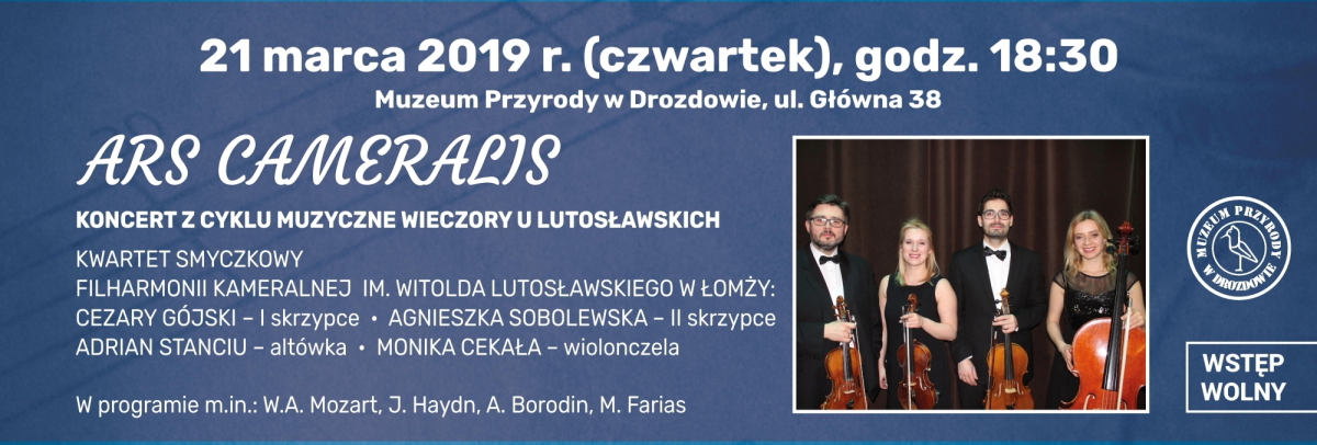 KONCERT Z CYKLU MUZYCZNE WIECZORY U LUTOSŁAWSKICH - afisz afisz 2019 03