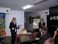 Dyrektor Muzeum Przyrody w Drozdowie oraz opiekun merytoryczny wystawy dr Roman Pawlak  dni akwarystyki