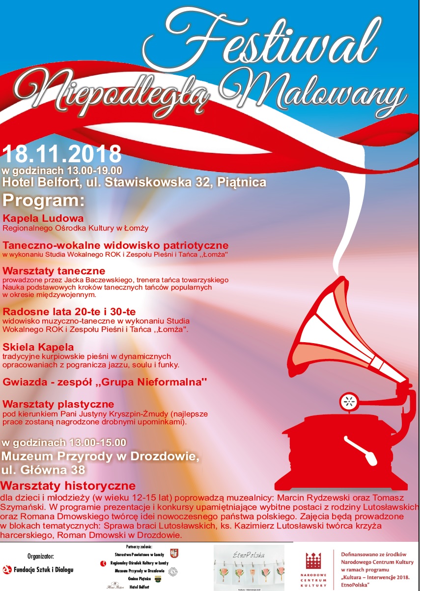 Festiwal Niepodległą Malowany - zaproszenie plakat festiwal