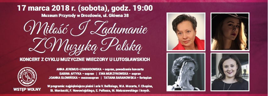 Zaproszenie - koncert „Miłość i zadumanie... Z muzyką polską w tle” - plakat zaproszenie
